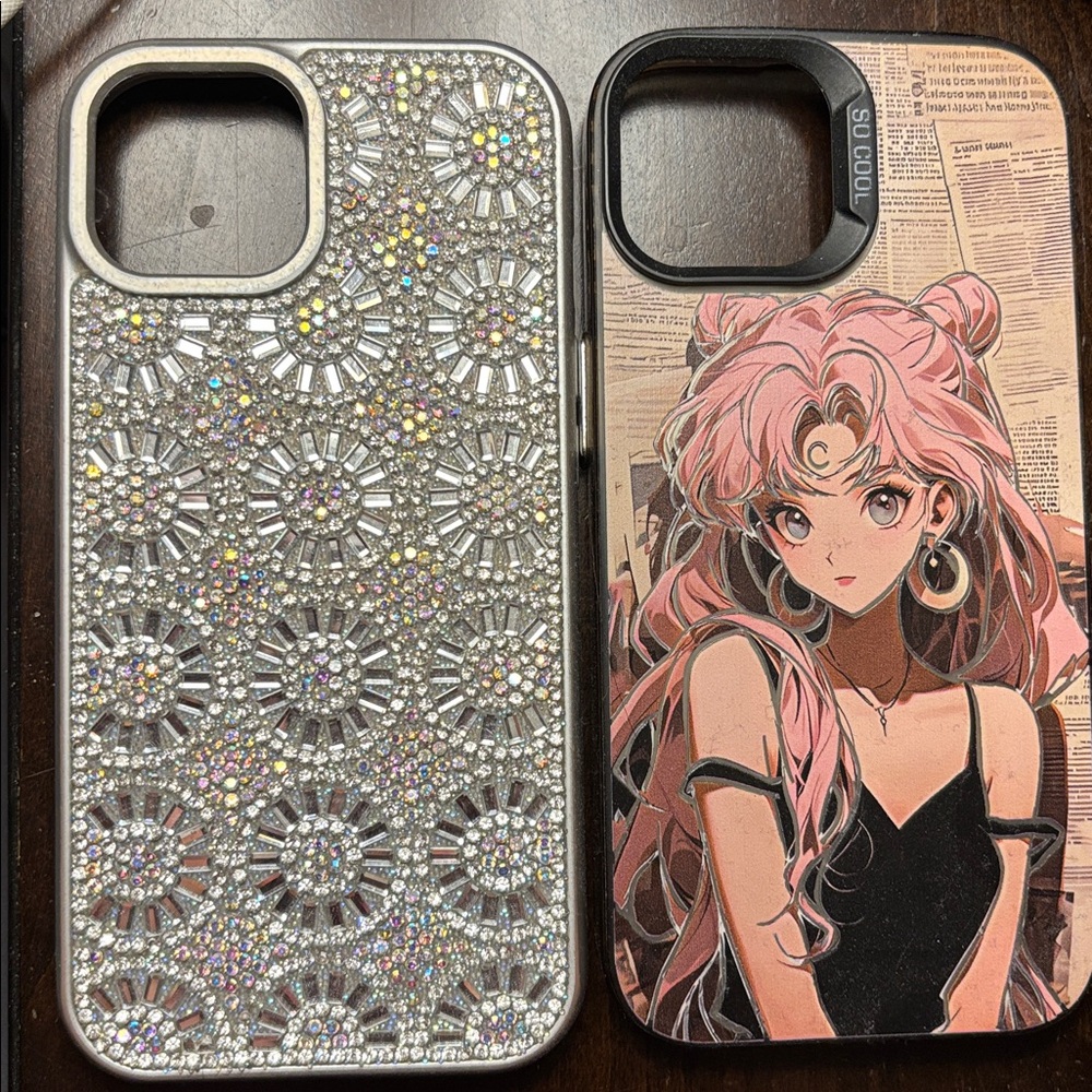 Glitter and Anime iPhone 15 Cases